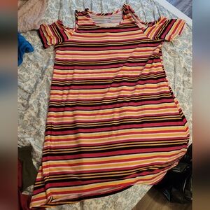 Striped Cold Shoulder Dress